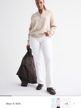 Abercrombie & Fitch White Straight-Leg Jeans